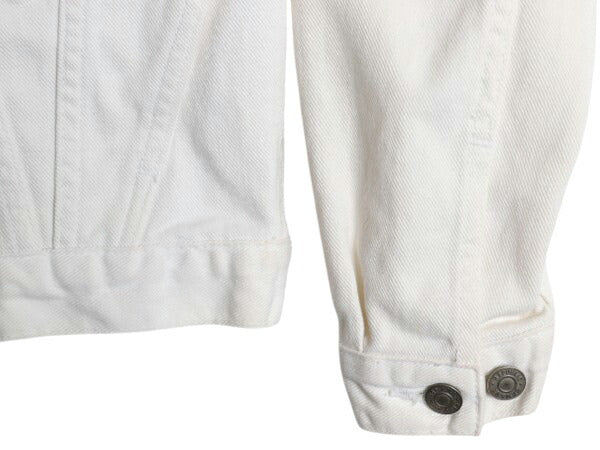 90s USA製 バナナリパブリック ホワイト デニム トラッカー ジャケット レディース XS オールド BANANA REPUBLIC Safari&Travel ジージャン