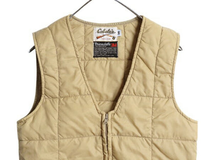80s カベラス 中綿 キルティング ナイロン ベスト 36 メンズ S 程/ ヴィンテージ Cabelas アウトドア ハンティング ワーク 重ね着 前開き