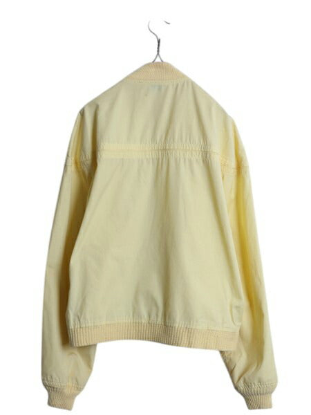 70s Enora mfg コットン ダービー ジャケット メンズ M 程/ 古着 ヴィンテージ フルジップ カップショルダー スイングトップ ブルゾン 薄黄