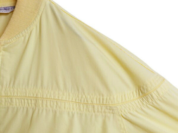 70s Enora mfg コットン ダービー ジャケット メンズ M 程/ 古着 ヴィンテージ フルジップ カップショルダー スイングトップ ブルゾン 薄黄