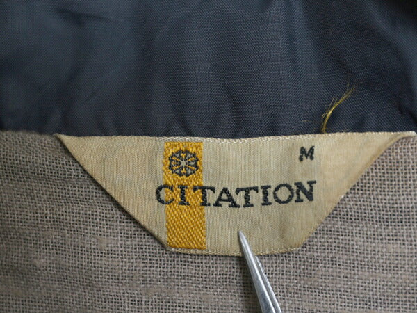 70s CITATION ナイロン コーチ ジャケット メンズ M 古着 70年代 ヴィンテージ ジャンパー 無地 ライナー付き ブランク ソリッド ネイビー