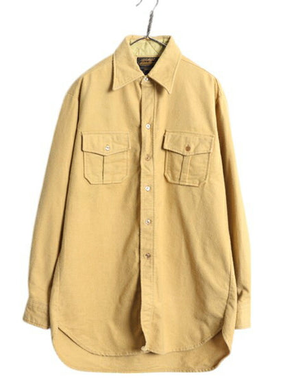 80s エディ―バウアー コットン シャモア クロス シャツ メンズ L / 80年代 ヴィンテージ Eddie Bauer 黒タグ ネルシャツ 長袖シャツ 無地
