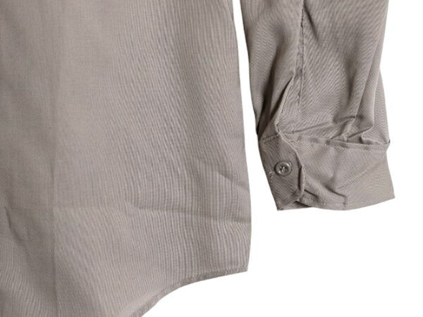 デッドストック 70s USA製 リー 長袖 ワーク シャツ メンズ M / ヴィンテージ 黒タグ 長袖シャツ ポケット付き ノーアイロン 無地 グレー