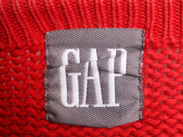 90s OLD GAP ボートネック コットン ニット セーター メンズ M / 古着 90年代 オールド ギャップ 旧タグ ヘビーウェイト ワンポイント 厚手