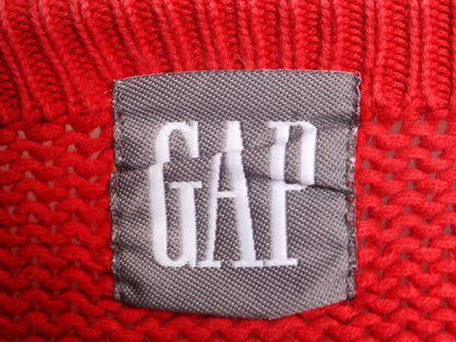 90s OLD GAP ボートネック コットン ニット セーター メンズ M / 古着 90年代 オールド ギャップ 旧タグ ヘビーウェイト ワンポイント 厚手