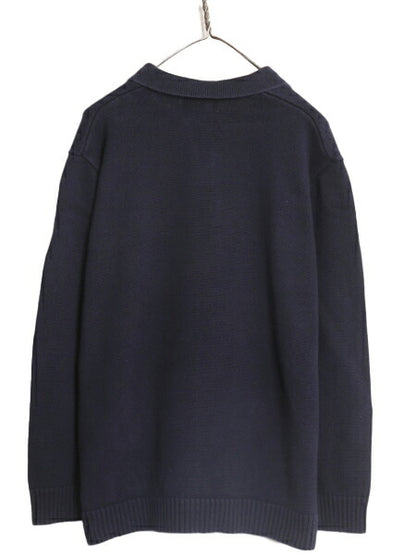 90s LAUREN ラルフローレン コットン ニット セーター レディース XL 90年代 オールド ポロ ワンポイント クッキー クレスト レースアップ
