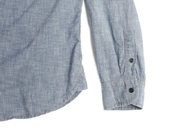 ラルフローレン 100% コットン シャンブレー シャツ レディース L ポロ ワーク 長袖シャツ LAUREN JEANS Co マチ付き ヴィンテージ モデル