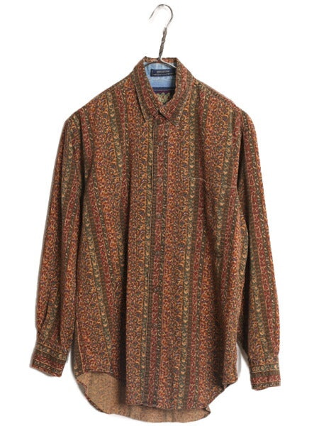 80s チャップス ラルフローレン 総柄 長袖 ボタンダウン シャツ メンズ M 古着 ヴィンテージ CHAPS 長袖シャツ BD マルチカラー 総柄シャツ