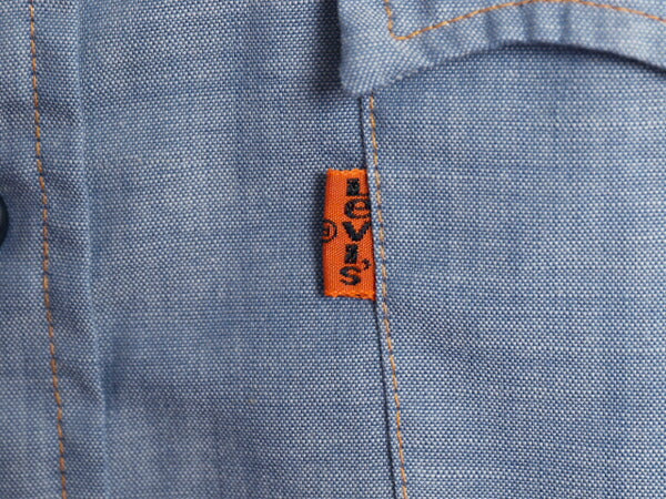 70s USA製 リーバイス ハンドメイド 刺繍 長袖 シャンブレー シャツ メンズ XS レディース S / 1点物 ヴィンテージ 長袖シャツ サドルマン