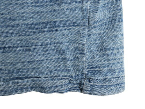 ダブルアールエル ラルフローレン インディゴ ボーダー ポケット付き 半袖 Tシャツ メンズ XL / 古着 ポロ 無地 ポケT 本藍染め スラブ織り