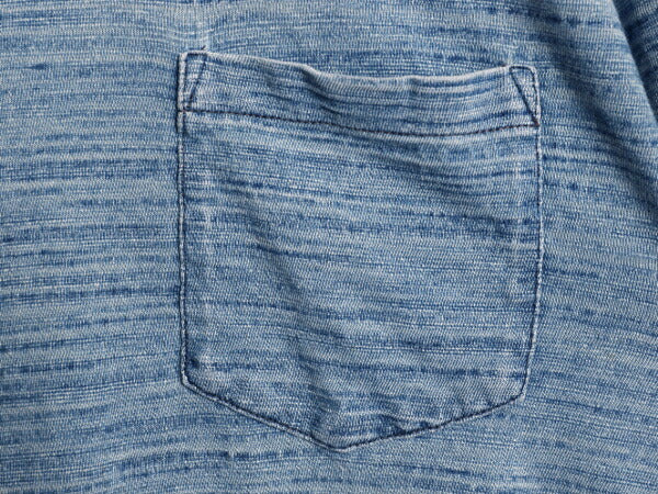 ダブルアールエル ラルフローレン インディゴ ボーダー ポケット付き 半袖 Tシャツ メンズ XL / 古着 ポロ 無地 ポケT 本藍染め スラブ織り