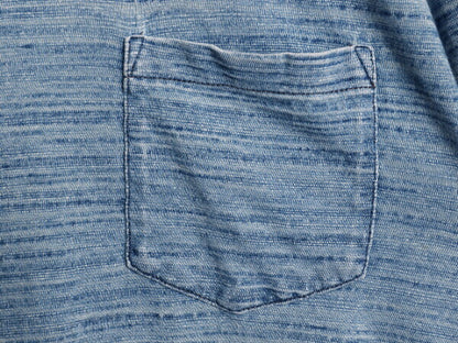 ダブルアールエル ラルフローレン インディゴ ボーダー ポケット付き 半袖 Tシャツ メンズ XL / 古着 ポロ 無地 ポケT 本藍染め スラブ織り