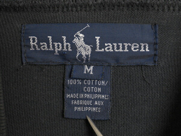 CP RL-93 90s ラルフローレン モックネック デザイン 長袖 Tシャツ メンズ M ポロ オールド 当時物 ロンT カットソー ラガーシャツ 素材 黒