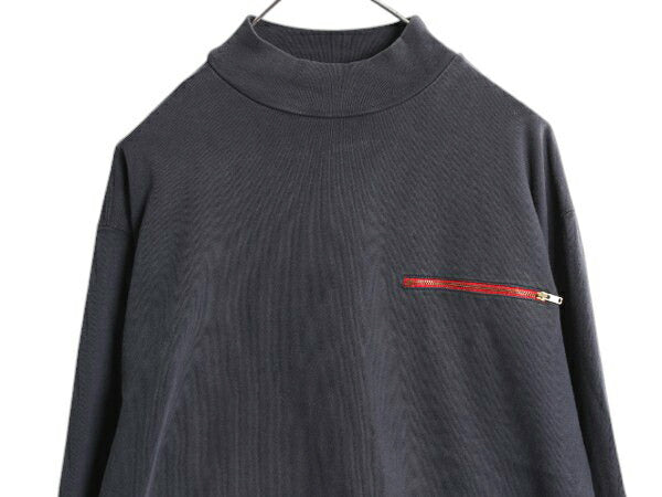 CP RL-93 90s ラルフローレン モックネック デザイン 長袖 Tシャツ メンズ M ポロ オールド 当時物 ロンT カットソー ラガーシャツ 素材 黒