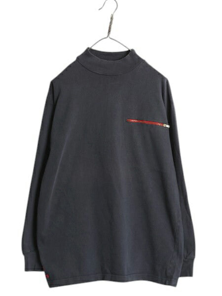 CP RL-93 90s ラルフローレン モックネック デザイン 長袖 Tシャツ メンズ M ポロ オールド 当時物 ロンT カットソー ラガーシャツ 素材 黒