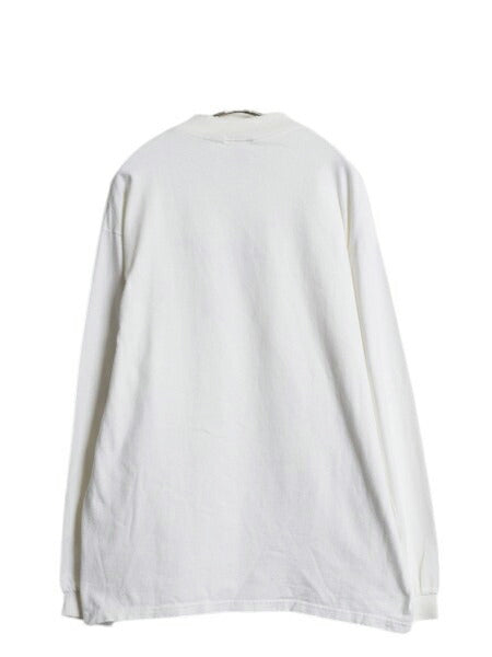 90s USA製 ナイキ モックネック 長袖 Tシャツ メンズ L オールド ロンT ロングTシャツ スウッシュ ハイネック ヘビーウェイト ワンポイント