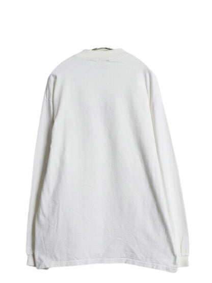 90s USA製 ナイキ モックネック 長袖 Tシャツ メンズ L オールド ロンT ロングTシャツ スウッシュ ハイネック ヘビーウェイト ワンポイント
