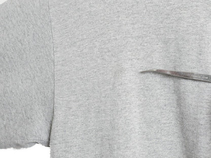 00s USA製 ナイキ 長袖 Tシャツ メンズ L 古着 オールド センター スモール スウッシュ ロンT ロングTシャツ ロゴT ワンポイント 当時物 灰
