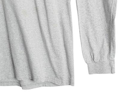 00s USA製 ナイキ 長袖 Tシャツ メンズ L 古着 オールド センター スモール スウッシュ ロンT ロングTシャツ ロゴT ワンポイント 当時物 灰