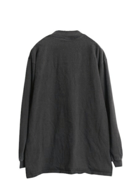 90s USA製 ナイキ モックネック 長袖 Tシャツ メンズ L / オールド ロンT ロングTシャツ ロゴT スウッシュ ヘビーウェイト ワンポイント 黒