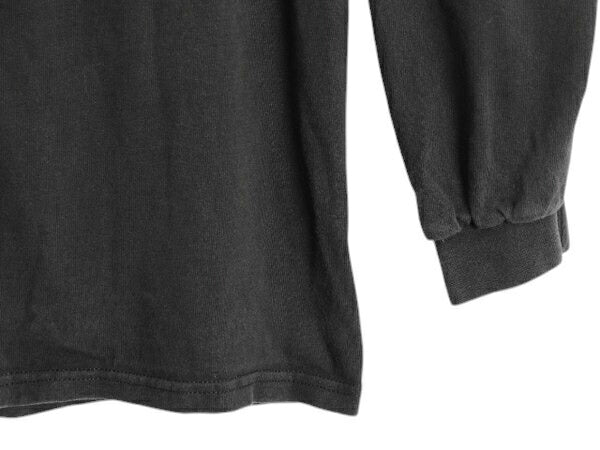90s USA製 ナイキ モックネック 長袖 Tシャツ メンズ L / オールド ロンT ロングTシャツ ロゴT スウッシュ ヘビーウェイト ワンポイント 黒