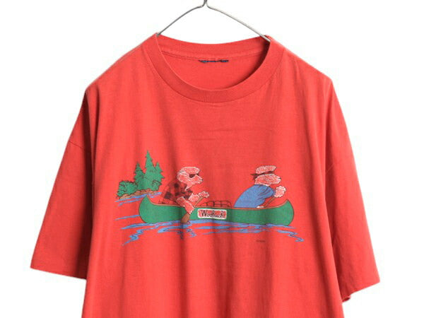 80s ウールリッチ プリント Tシャツ メンズ XL 程 ヴィンテージ ヒツジ キャラクター イラスト アニマル アート グラフィック アウトドア