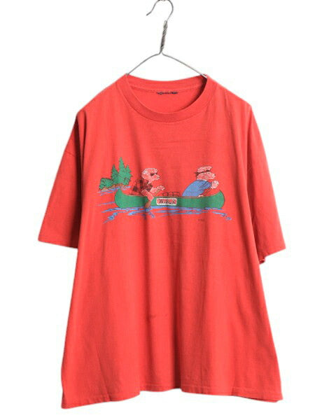 80s ウールリッチ プリント Tシャツ メンズ XL 程 ヴィンテージ ヒツジ キャラクター イラスト アニマル アート グラフィック アウトドア