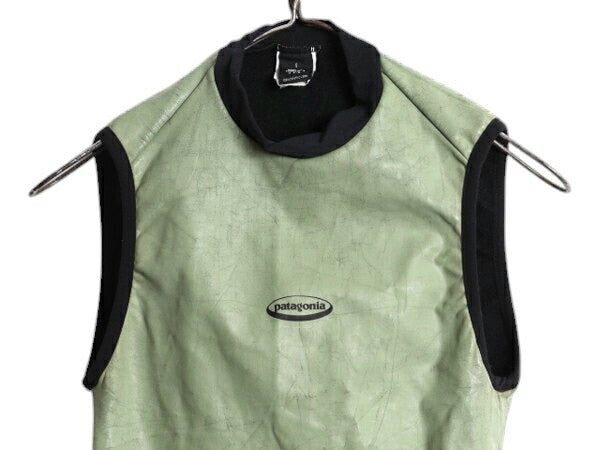 90s USA製 パタゴニア ウォーター ヒーター ベスト メンズ S オールド 99年製 アウトドア 裏 フリース キャプリーン 防水 サーフ オーバル