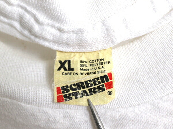 80s USA製 シャーク ギミック プリント Tシャツ メンズ XL 小さめ L / ヴィンテージ ジョーズ サメ アート イラスト スクリーンスターズ 白