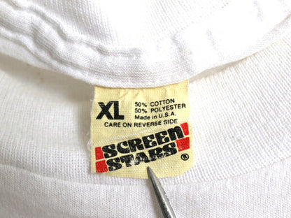 80s USA製 シャーク ギミック プリント Tシャツ メンズ XL 小さめ L / ヴィンテージ ジョーズ サメ アート イラスト スクリーンスターズ 白