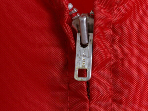 70s USA製 チャンピオン ナイロン レーシング ジャケット メンズ M ヴィンテージ ランタグ ジャンパー ブルゾン ワンポイント プリント 赤