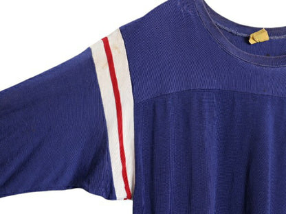 30s USA製 Empire Athletic Supply Co フットボール Tシャツ メンズ L ヴィンテージ 七分丈 ロンT 長袖Tシャツ レーヨン トリコロール 無地