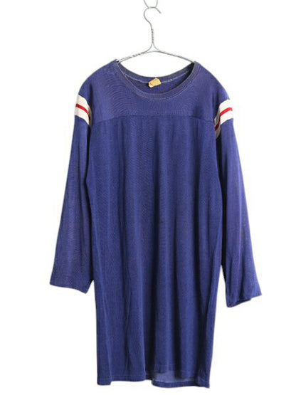 30s USA製 Empire Athletic Supply Co フットボール Tシャツ メンズ L ヴィンテージ 七分丈 ロンT 長袖Tシャツ レーヨン トリコロール 無地