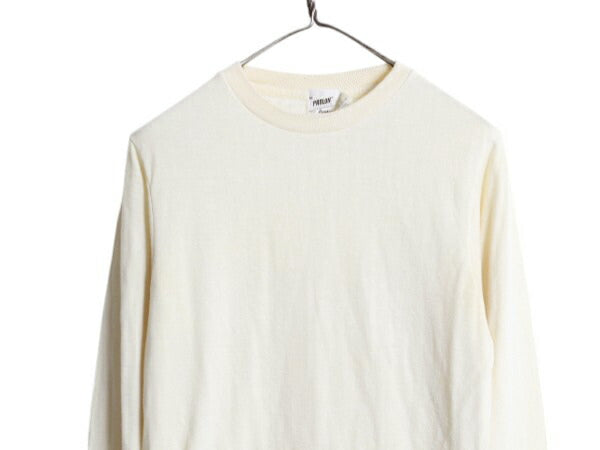 80s USA製 デュオフォールド 2レイヤー 長袖 Tシャツ メンズ M / ヴィンテージ ロングTシャツ ロンT 無地 カットソー インナー ナチュラル