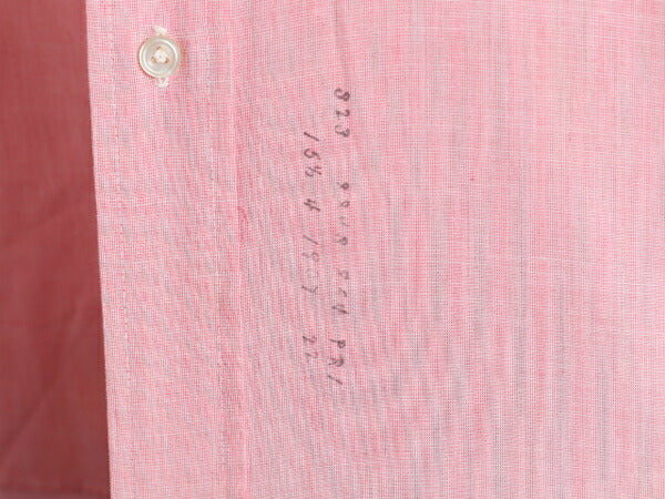 70s USA製 ハサウェイ 長袖 シャツ メンズ M 古着 ヴィンテージ 薄手 シワになりにくい ワイシャツ ドレス カジュアル 無地 ピンク Macy's