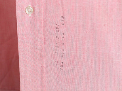 70s USA製 ハサウェイ 長袖 シャツ メンズ M 古着 ヴィンテージ 薄手 シワになりにくい ワイシャツ ドレス カジュアル 無地 ピンク Macy's