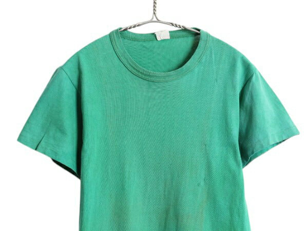 60s USA製 サザンアスレチック 2段 バック プリント 半袖 Tシャツ メンズ S 程 ヴィンテージ ラッセル シングルステッチ 100% コットン 緑