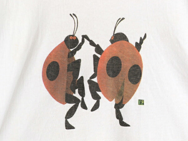 00s USA製 テントウ虫 アート イラスト プリント Tシャツ メンズ レディース XL / オールド グラフィック ヘビーウェイト 大きいサイズ 白