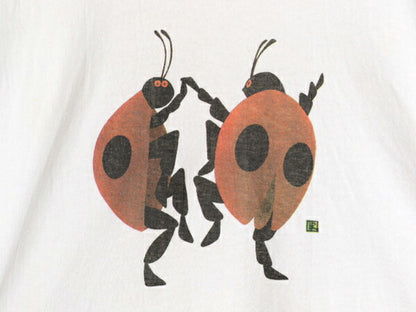 00s USA製 テントウ虫 アート イラスト プリント Tシャツ メンズ レディース XL / オールド グラフィック ヘビーウェイト 大きいサイズ 白