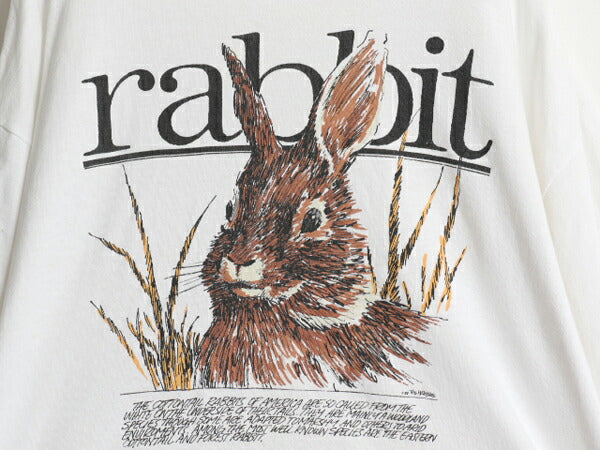 90s USA製 ラビット イラスト プリント Tシャツ メンズ レディース XXL オールド アニマル アート グラフィック コットン 大きいサイズ 白
