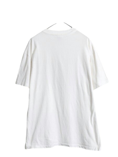 90s USA製 パリラ アート イラスト プリント 半袖 Tシャツ メンズ レディース XL / オールド アニマル シングルステッチ 大きいサイズ 白