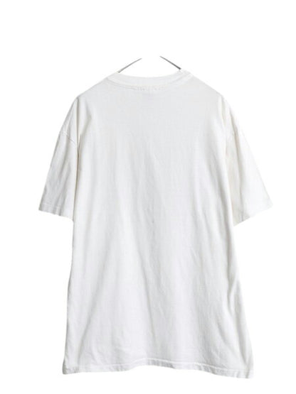 90s USA製 パリラ アート イラスト プリント 半袖 Tシャツ メンズ レディース XL / オールド アニマル シングルステッチ 大きいサイズ 白