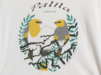 90s USA製 パリラ アート イラスト プリント 半袖 Tシャツ メンズ レディース XL / オールド アニマル シングルステッチ 大きいサイズ 白
