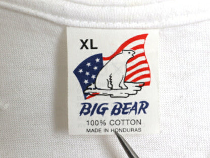 90s 企業 イラスト アート プリント Tシャツ メンズ XL / オールド グラフィック 企業物 シングルステッチ 大きいサイズ ホワイト ゆったり