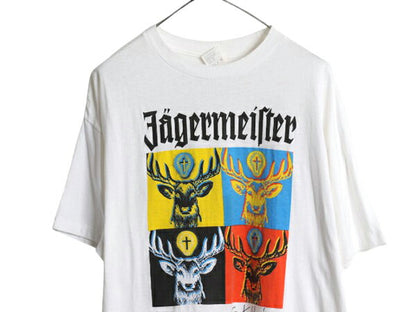 90s 企業 イラスト アート プリント Tシャツ メンズ XL / オールド グラフィック 企業物 シングルステッチ 大きいサイズ ホワイト ゆったり