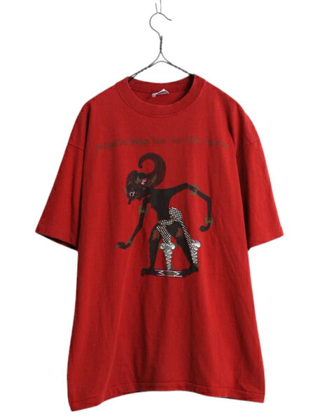 90s USA製 オールド ギャップ アート イラスト プリント 半袖 Tシャツ メンズ レディース L 古着 クルーネック ヘビーウェイト カットソー
