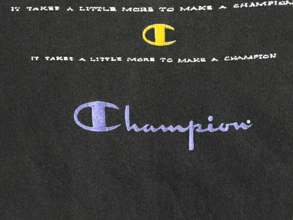 90s USA製 チャンピオン 両面 ロゴ プリント 半袖 Tシャツ メンズ XL オールド ヘビーウェイト シングルステッチ ゆったり 大きいサイズ 黒