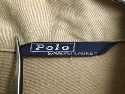 70s ポロ ラルフローレン サファリ ジャケット メンズ L / ヴィンテージ ループ留め オープンカラー ハーフコート ハンティング コットン