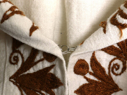 70s オープンカラー 長袖 シャツ メンズ レディース L 程/ ヴィンテージ ハンドメイド 刺繍 プルオーバー チュニック ボックス ボヘミアン