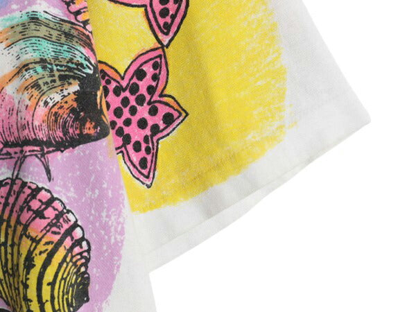 90s オールオーバー プリント 半袖 Tシャツ メンズ XL / オールド グラフィック アート イラスト 大判 総柄 オーバープリント 大きいサイズ